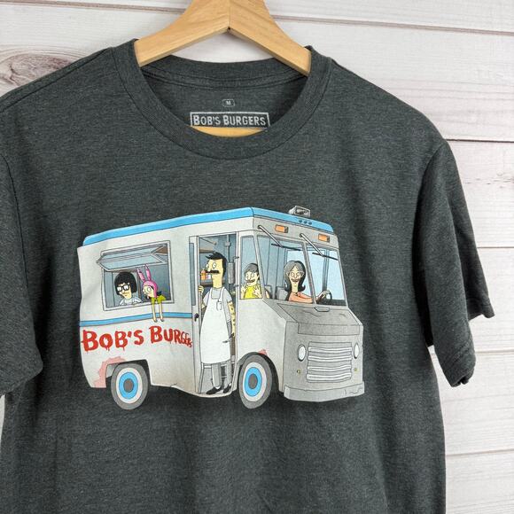 Bob's Burgers by Ripple Junction Graphic Tee Gray Size Medium - Picture 2 of 7